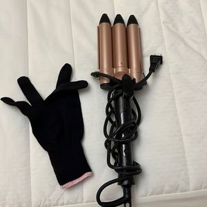 Three barrel curling iron